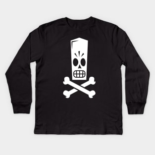 Grim Jolly Roger Kids Long Sleeve T-Shirt